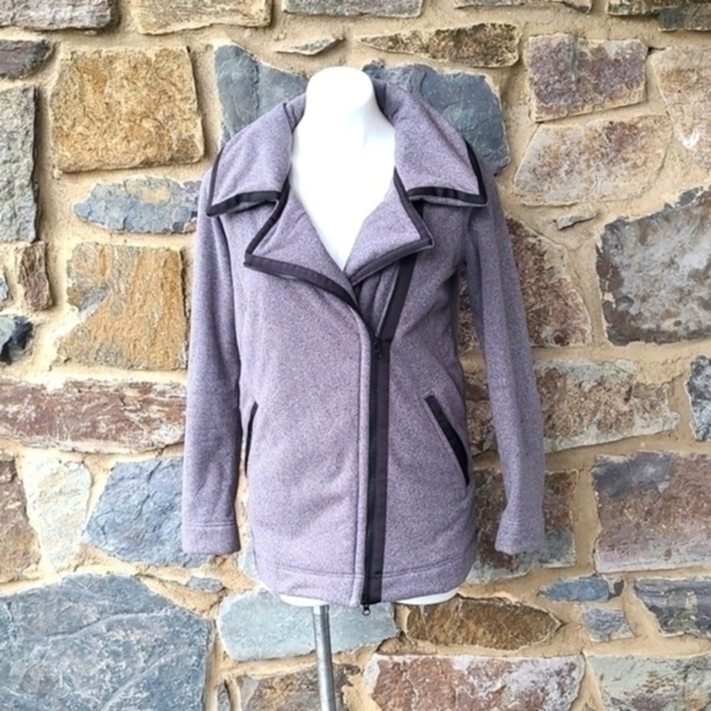 Lululemon Moto Jacket Black / Ambient Grey / Black size 6